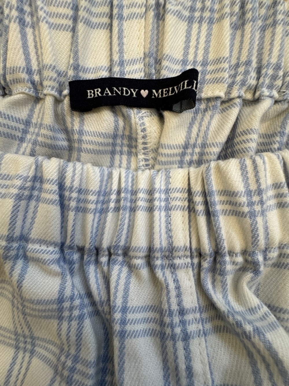 Brandy Melville Blue and White Plaid Shorts Size XS/S Cottagecore Soft girl Fall - Picture 3 of 8